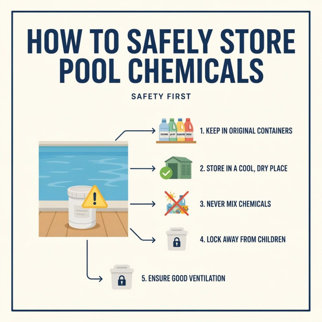 How to Safely Store Pool Chemicals in Summer and Winter